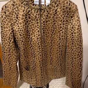 Alfred Dunner Animal Print Jacket Size 10